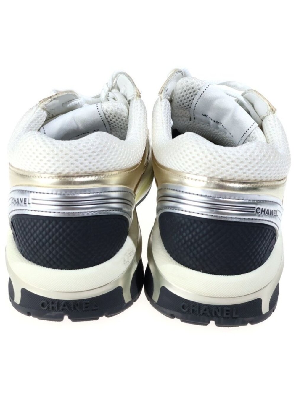 Chanel CC Logo Mesh Low Top Sneakers White - Picture 3 of 6